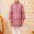 Boys rose pink premium rayon heritage bandhani motif print kurta pyjama set