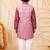 Boys rose pink premium rayon heritage bandhani motif print kurta pyjama set