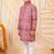 Boys rose pink premium rayon heritage bandhani motif print kurta pyjama set