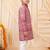Boys rose pink premium rayon heritage bandhani motif print kurta pyjama set