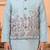 Boys light blue cotton satin kurta pyjama set with floral giraffe embroidered waistcoat