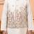 Boys off white cotton satin kurta pyjama set with floral giraffe embroidered waistcoat
