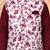 Boys maroon cotton blend kurta pyjama set with floral vine printed waistcoat