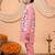 Boys pink cotton blend kurta pyjama set with floral printed waistcoat