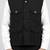 Boys black lycra solid 3 piece waistcoat set with classic flap pockets
