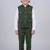 Boys olive green lycra solid 3 piece waistcoat set with classic flap pockets