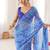 Bandhani printed zari georgette saree with mirror work border & silk blouse
