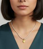 Yellow Heart Tennis Chain Necklace | Premium Anti-Tarnish Heart Pendant Necklace | Trendy Everyday Statement Jewellery