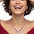 Ruby teardrop cz necklace set (rhodium finish)
