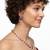 Ruby teardrop cz necklace set (rhodium finish)