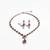 Ruby teardrop cz necklace set (rhodium finish)