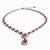 Ruby teardrop cz necklace set (rhodium finish)