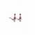 Ruby teardrop cz necklace set (rhodium finish)