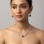 Emerald halo cz necklace set (rhodium finish)