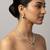 Emerald halo cz necklace set (rhodium finish)