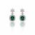 Emerald halo cz necklace set (rhodium finish)