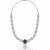 Emerald halo cz necklace set (rhodium finish)