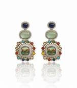Sabya-Inspired Mosaic Statement Earrings | Multi-Colour Regal Drop Earrings | Art-Inspired Festive Wear