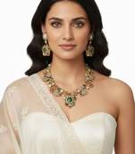 Sabhyaraa Heavy Multicoloured Bridal Designer Set | Royal Indo-Western Wedding Statement Jewellery