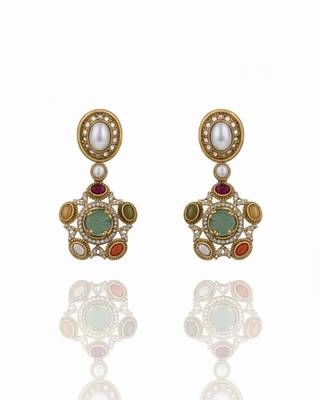 Sabhyaraa Heavy Multicoloured Bridal Designer Set | Royal Indo-Western Wedding Statement Jewellery 5