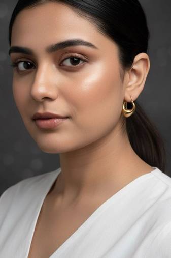 Golden crescent drop earrings