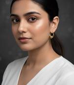 Golden crescent drop earrings