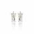 Crowned emerald-cut cluster studs( gem stone and 925 silver jewellery)