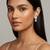 Crowned emerald-cut cluster studs( gem stone and 925 silver jewellery)