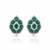 Emerald cabochon cluster studs (rhodium finish)