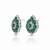 Emerald cabochon cluster studs (rhodium finish)