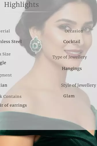 Emerald Stone Cluster Stud Earrings | Bold Statement Studs for Women