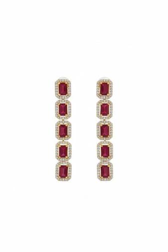 Ruby emerald-cut line drops