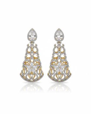 Filigree Teardrop Chandelier Earrings | Statement Drop Earrings for Women|18K Gold Plated 1