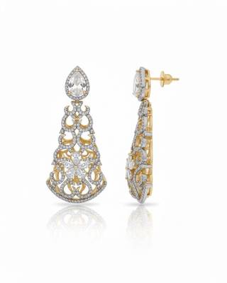 Filigree Teardrop Chandelier Earrings | Statement Drop Earrings for Women|18K Gold Plated 2