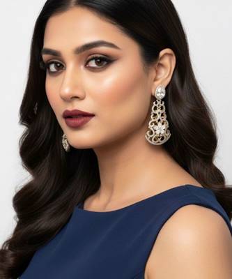 Filigree Teardrop Chandelier Earrings | Statement Drop Earrings for Women|18K Gold Plated 3