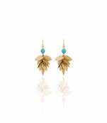 Turquoise leaf dangler earrings