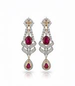 Ruby teardrop cascade earrings