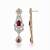 Ruby teardrop cascade earrings