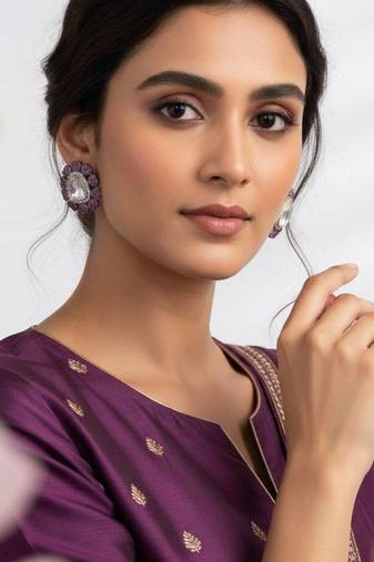 Floral polki studs