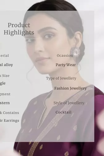 Gold Plated Floral Polki Studs with Red Pink Stones | Statement Ethnic Earrings for Women