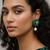 Elegant emerald pearl drop earrings