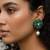 Elegant emerald pearl drop earrings