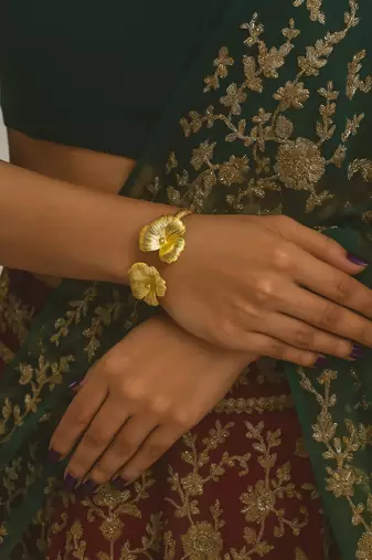 Golden blossom cuff