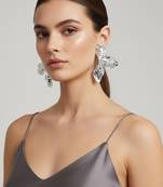Silver look at me bloom earrings