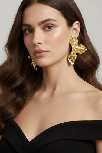 Gold look at me bloom earrings
