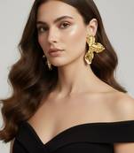 Gold look at me bloom earrings