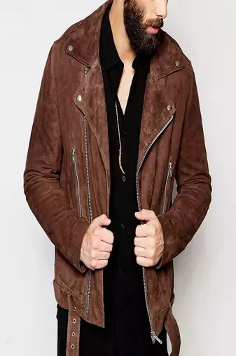 Men's 100% lambskin leather jacket biker motorcycle suede leather jacket