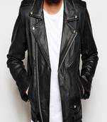 Men's leather jacket biker real lambskin motorcycle black jacket genuine leather