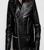 Men's motorcycle leather jacket genuine lambskin black leather biker jacket