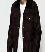 Men's motorcycle leather jacket genuine lambskin black suede leather bomber jacket